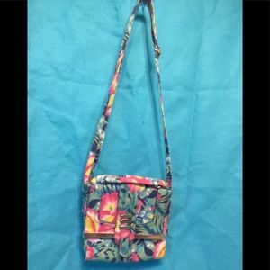 Rampage’s Tropical Floral Designed Canvas Cross, Pink, Green, Yellow